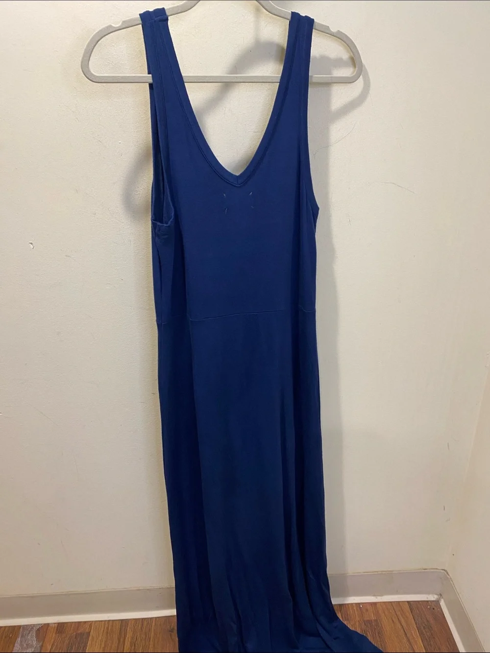 LOU & GREY Blue Sleeveless V Neck Maxi Dress Size M